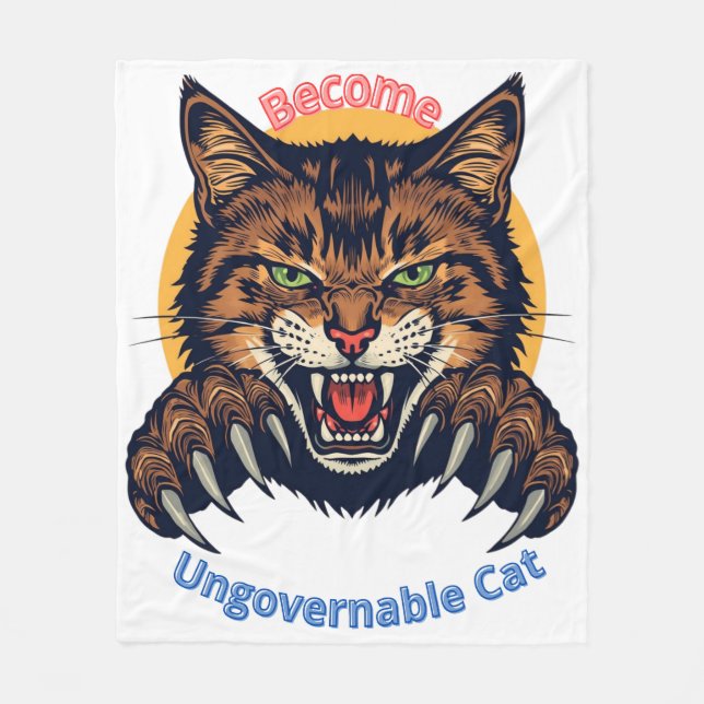 Become Ungovernable Cat Fleecedecke (Vorderseite)