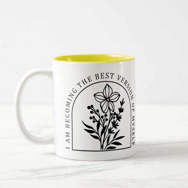 Becoming My Best Self Inspirational  Zweifarbige Tasse (Links)