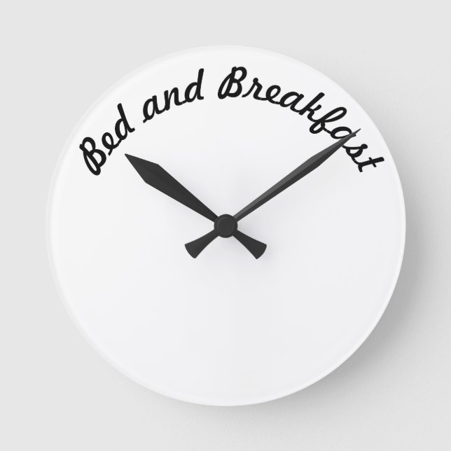 Bed and Breakfast Runde Wanduhr (Vorderseite)