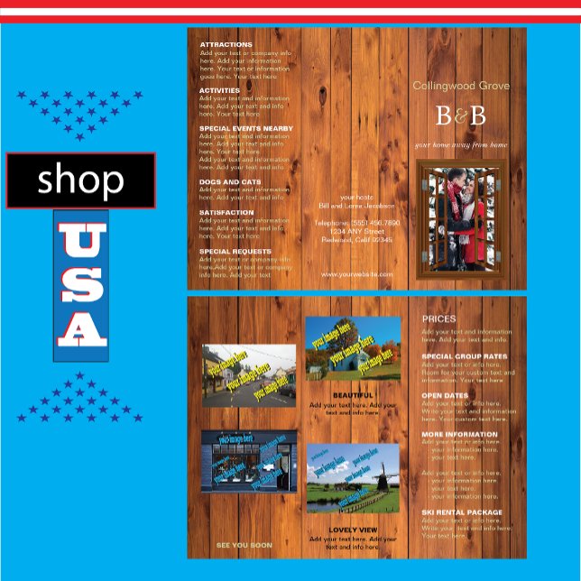 Bed and Breakfast Trifold Broschüre Rustikale Kirs (Von Creator hochgeladen)