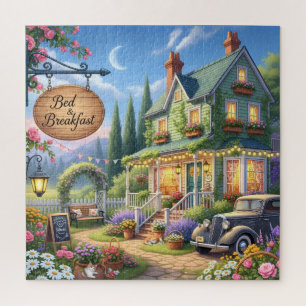 Bed & Breakfast Hütte Vintage Car, Blumengarten Puzzle