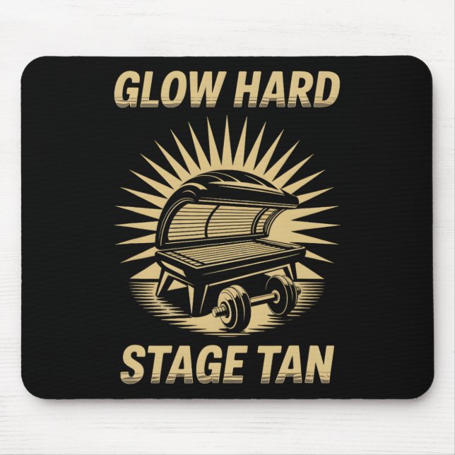 Bed Glow Hard Wettkämpfer Fitness Fans Tan Mousepad (Vorne)