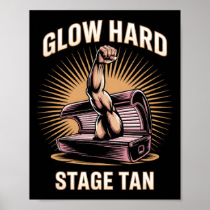 Bed Glow Hard Wettkämpfer Fitness Fans Tan Poster