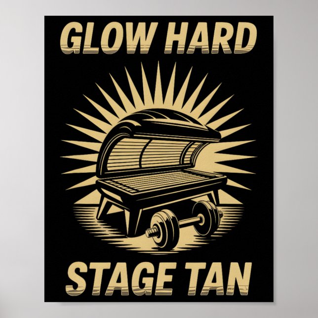 Bed Glow Hard Wettkämpfer Fitness Fans Tan Poster (Vorne)
