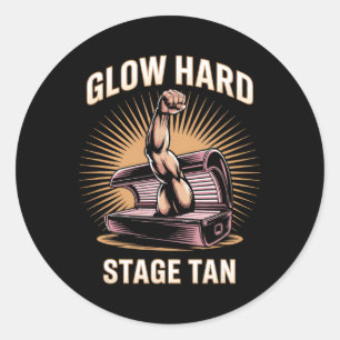 Bed Glow Hard Wettkämpfer Fitness Fans Tan Runder Aufkleber