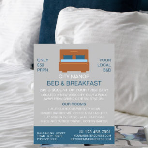 Bed Logo, Bed & Breakfast Unterkunft Werbung Flyer