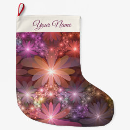 Bed of Blume farbenfrohe Abstrakte Fraktal Art Nam Großer Weihnachtsstrumpf