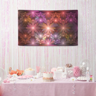 Bed of Blume farbenfrohe Shiny Abstrakte Fraktal K Banner