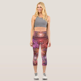 Bed of Blume farbenfrohe Shiny Abstrakte Fraktal K Capri Leggings