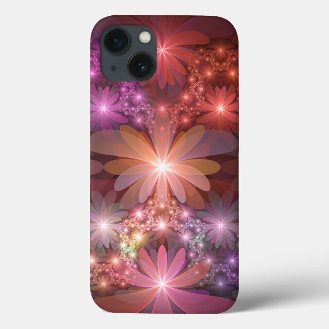 Bed of Blume farbenfrohe Shiny Abstrakte Fraktal K Case-Mate iPhone Hülle (Rückseite)