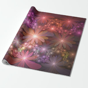Bed of Blume farbenfrohe Shiny Abstrakte Fraktal K Geschenkpapier