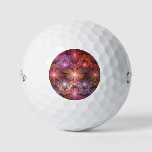 Bed of Blume farbenfrohe Shiny Abstrakte Fraktal K Golfball