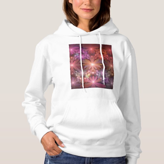 Bed of Blume farbenfrohe Shiny Abstrakte Fraktal K Hoodie (Vorderseite)