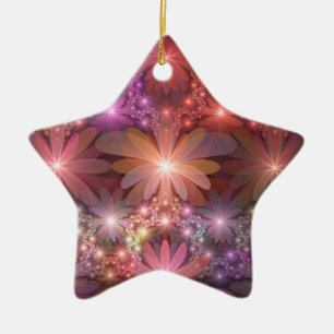 Bed of Blume farbenfrohe Shiny Abstrakte Fraktal K Keramik Ornament