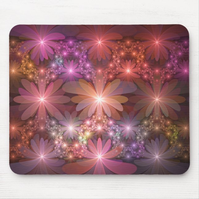 Bed of Blume farbenfrohe Shiny Abstrakte Fraktal K Mousepad (Vorne)