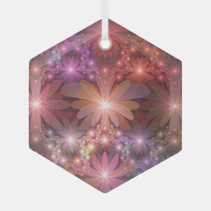 Bed of Blume farbenfrohe Shiny Abstrakte Fraktal K Ornament Aus Glas