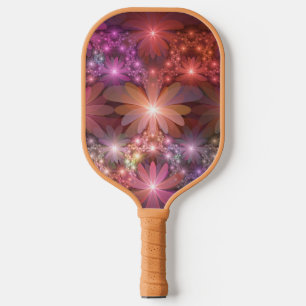 Bed of Blume farbenfrohe Shiny Abstrakte Fraktal K Pickleball Schläger
