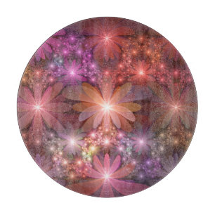 Bed of Blume farbenfrohe Shiny Abstrakte Fraktal K Schneidebrett