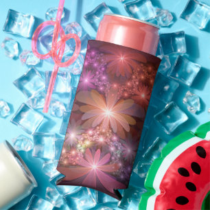 Bed of Blume farbenfrohe Shiny Abstrakte Fraktal K Selters Dosenkühler