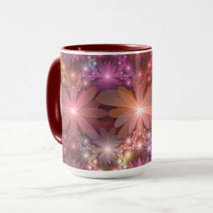Bed of Blume farbenfrohe Shiny Abstrakte Fraktal K Tasse