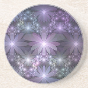 Bed of Blume Trendy Shiny Abstraktes Fraktal Kunst Getränkeuntersetzer