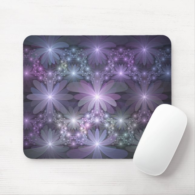 Bed of Blume Trendy Shiny Abstraktes Fraktal Kunst Mousepad (Mit Mouse)