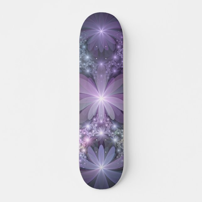 Bed of Blume Trendy Shiny Abstraktes Fraktal Kunst Skateboard (Vorne)