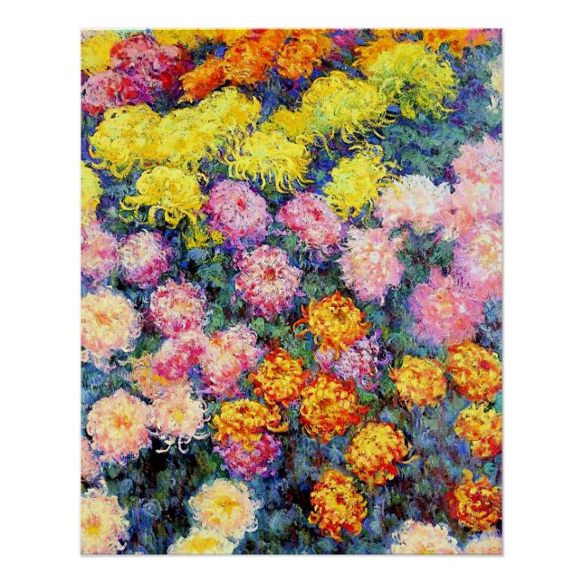 Bed of Chrysanthemums von Monet Poster (Vorderseite)