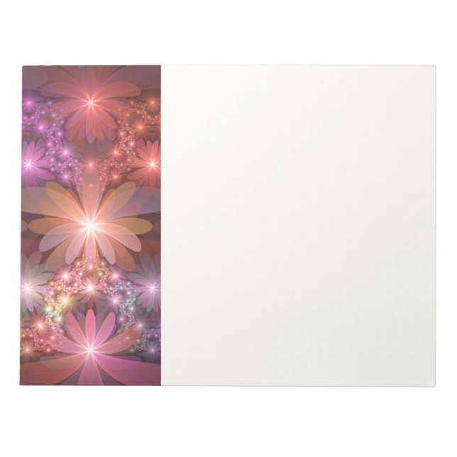 Bed Of Flowers Colorful Shiny Abstract Fractal Art Notizblock (Vorderseite)