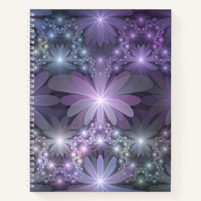 Bed of Flowers Trendy Shiny Abstract Fractal Art Notizbuch (Vorderseite)