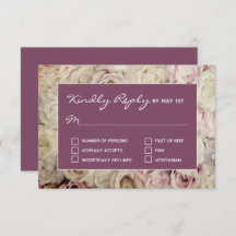 Bed of Rose & Amaranth Pink RSVP Karten