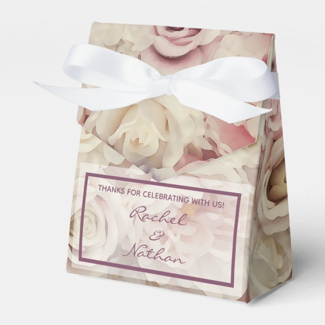 Bed of Rose Gastgeschenk Hochzeit Zelt-Stilboxen Geschenkschachtel (Vorderseite)