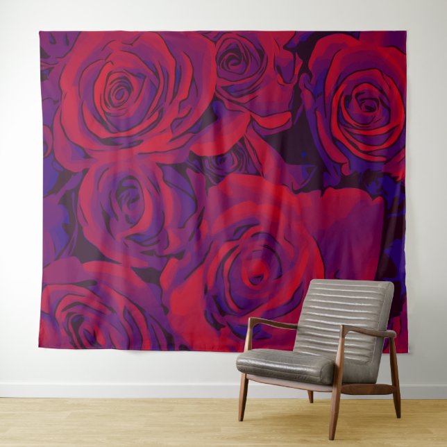 Bed of Rose Tapestry Wandteppich (Beispiel (Horizontal))