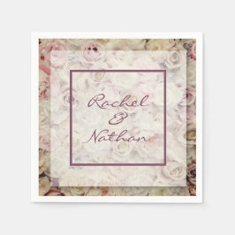 Bed of Rose Wedding Napkins Serviette
