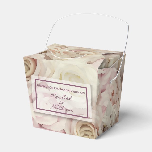 Bed of Rose Wedding Out Gunst Boxen Geschenkschachtel (Vorderseite)