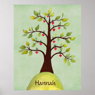 Bed Room Nature Heart Tree Kinderzimmer Wall Poste Poster