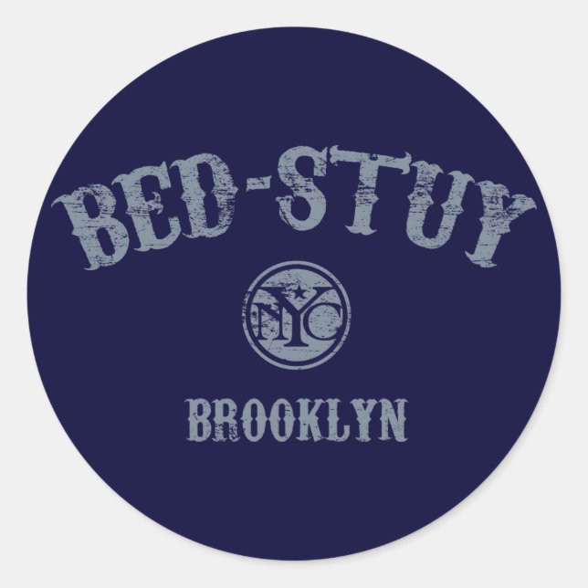 Bed-Stuy Runder Aufkleber (Vorderseite)