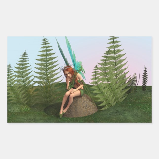 Bedachtungsvoll Fairy Rechteckiger Aufkleber (Vorderseite)