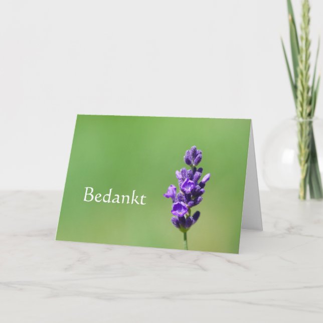 Bedankt - Danke in Niederländisch mit Lavendel-Blu (Vorderseite)