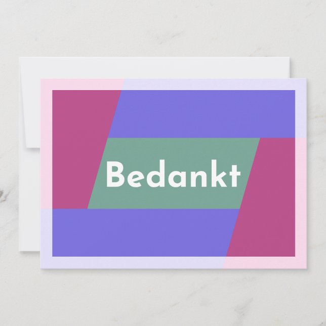 "Bedankt" Dankeskarte (Vorderseite)