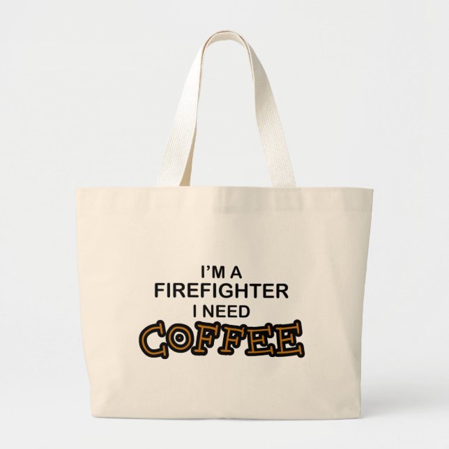 Bedarfs-Kaffee - Feuerwehrmann Jumbo Stoffbeutel (Vorne)