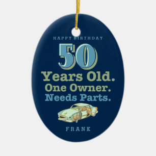 Bedarfs-Teil-50. Geburtstag Keramikornament