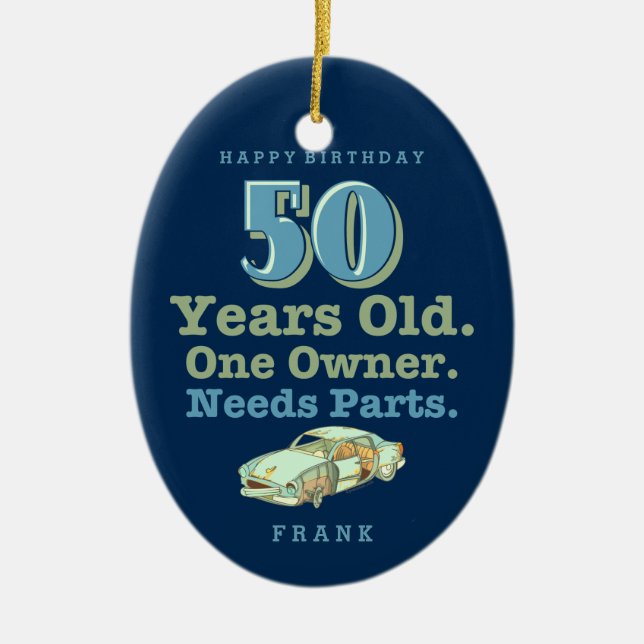 Bedarfs-Teil-50. Geburtstag Keramikornament (Vorne)
