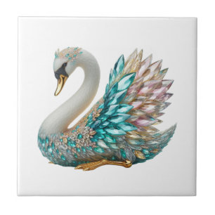 Bedazzled Diamond Schwan Gold Kristall Bling Fliese