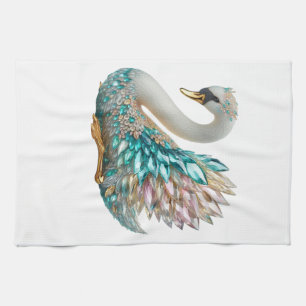 Bedazzled Diamond Schwan Gold Kristall Bling Geschirrtuch