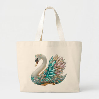 Bedazzled Diamond Swan Gold Crystal Bling Jumbo Stoffbeutel
