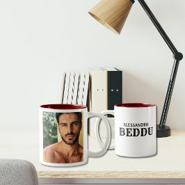Beddu Bello Sicilian/Italian Handsome Typ Foto Zweifarbige Tasse