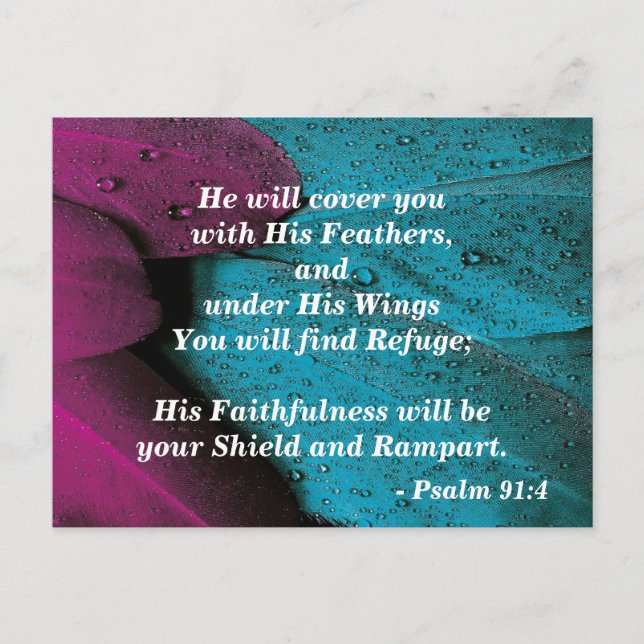 Bedecken Sie mich mit Ihren Federn Postkarte (Vorderseite)