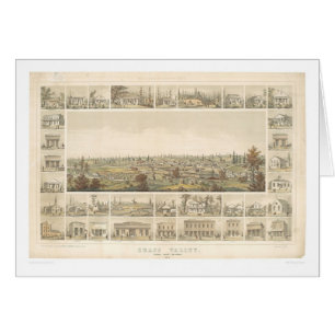 Bedecken Sie Tal, panoramische Karte 1858 (mit