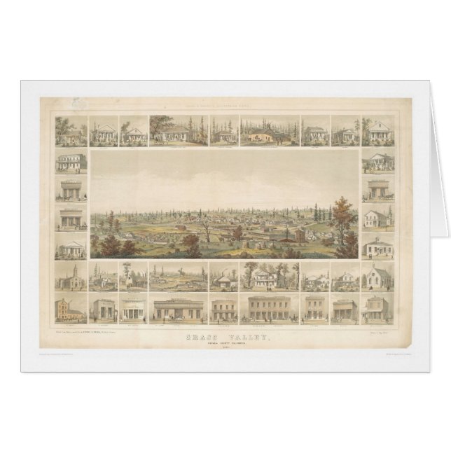 Bedecken Sie Tal, panoramische Karte 1858 (mit (Vorderseite (Horizontal))